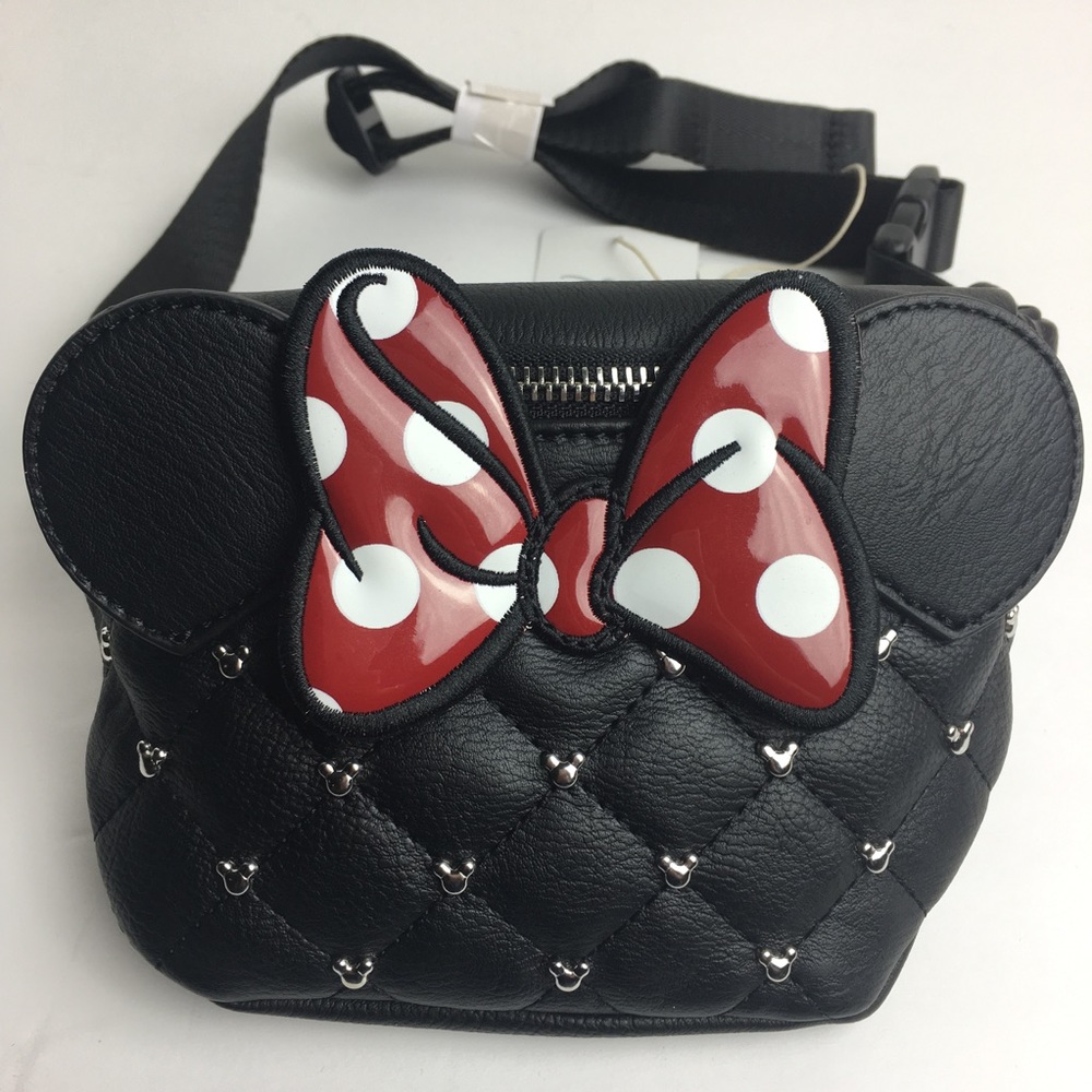 Loungefly Black and Red Minnie Mouse Quilted Crossbody